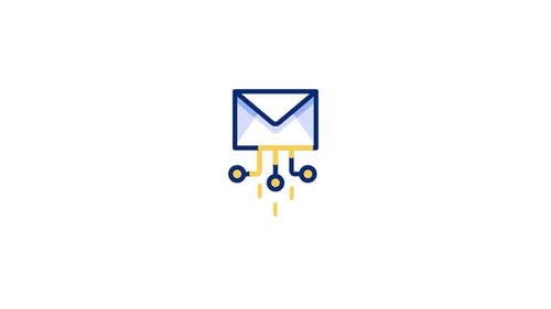 Animated Email Message Network Flat Design Icon