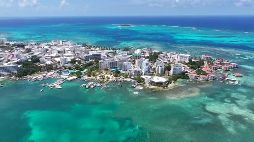 San Andres Skyline At San Andres Providencia Y Santa Catalina Colombia. Colombian Caribbean Beach. B