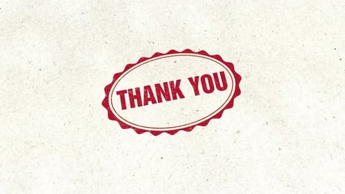 Vintage Rubber Stamp Thank You Message Imprint Animation