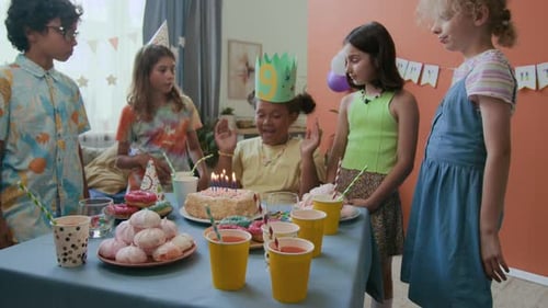 Children Celebrating a Friend's Birthday Together