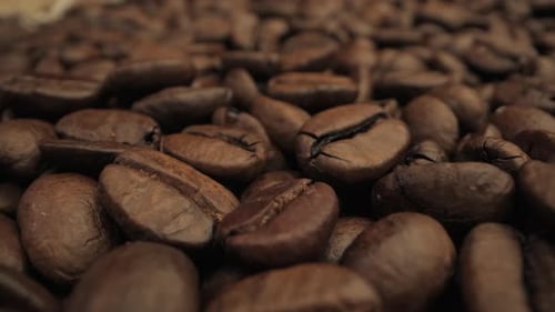 Close Up View of Roasted Coffee Beans