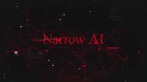 Narrow Ai Text Over Futuristic Cyberspace Background