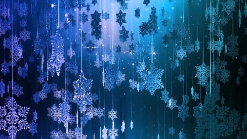 Shimmering Snowflakes and Icicles Holiday Background Loop