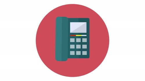 Flat Design Corporate Landline Phone Icon Animation