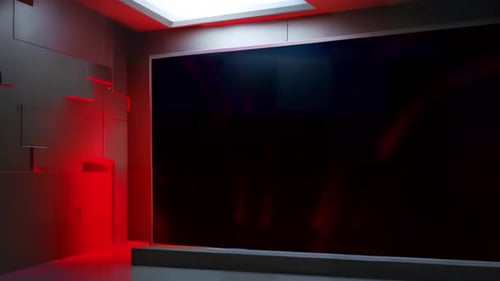 Immersive News Studio Set: Virtual Green Screen Background for Engaging Broadcast
