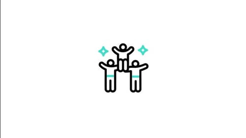 Minimalist Animation of Team Supporting Success Icon