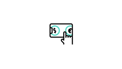 Digital Transaction Mobile Phone Line Icon Animation