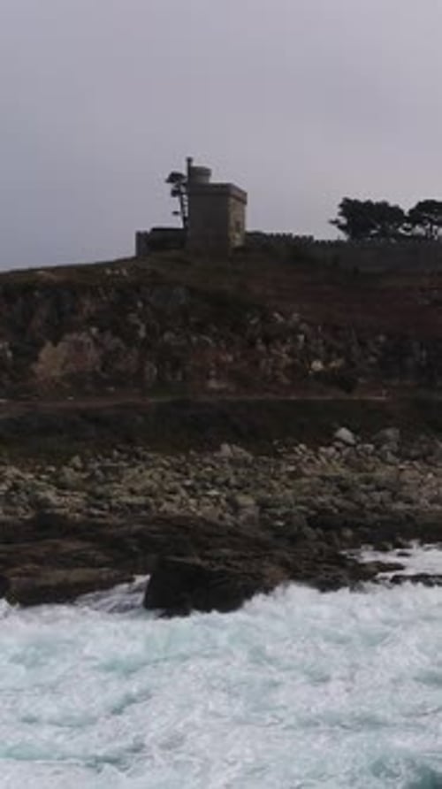 Vertical Video City of Baiona Galicia Spain