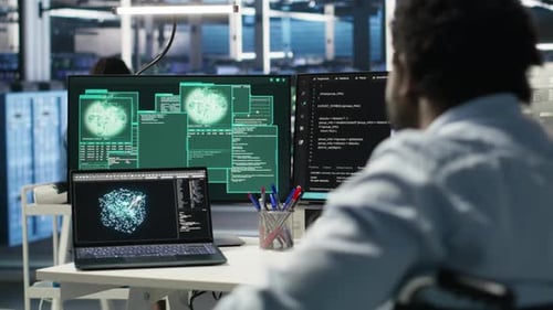 Man with Paraplegia in Server Hub Trying to Protect Hardware From Hacker Attack