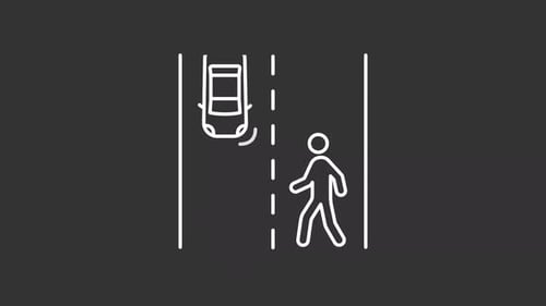 Pedestrian crossing white line animation