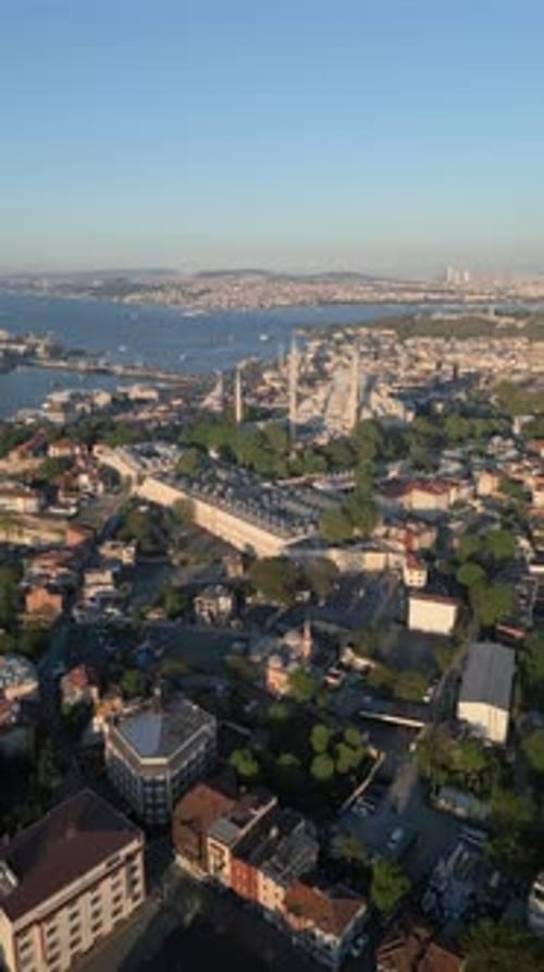 Urban aerial view of famous places in Istanbul, Turkey