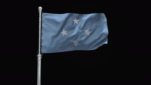 Realistic Waving Federated States of Micronesia Flag Animation