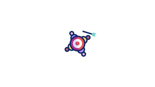 Animated Target Icon with Arrow for Business Goals
