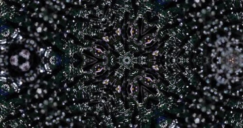 Abstract Dark Shimmering Kaleidoscope Pattern Background Animation
