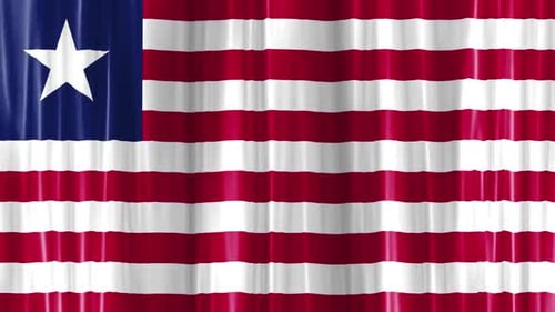 Animated Liberia National Flag Waving Seamless Loop