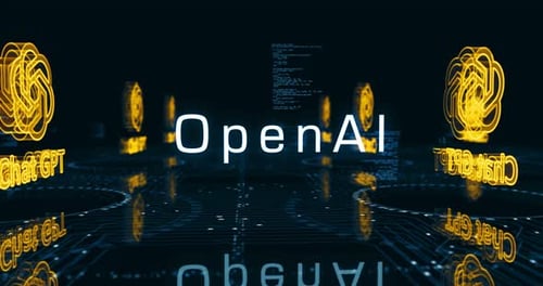 ChatGPT, künstliche Intelligenz, Chat-Bot-Symbole, Loop-Cyber-Konzept