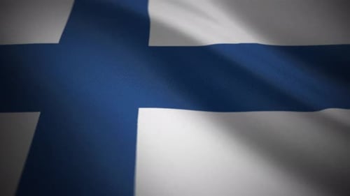 Realistic Waving Flag of Finland Loop Animation