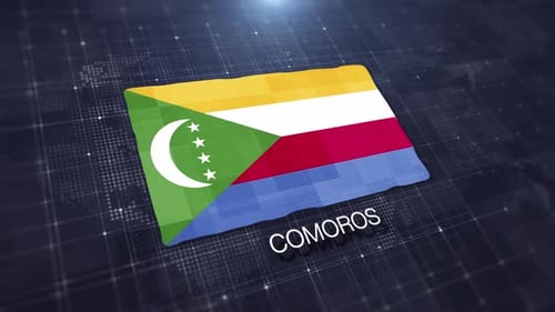Flagge der Komoren zeigen