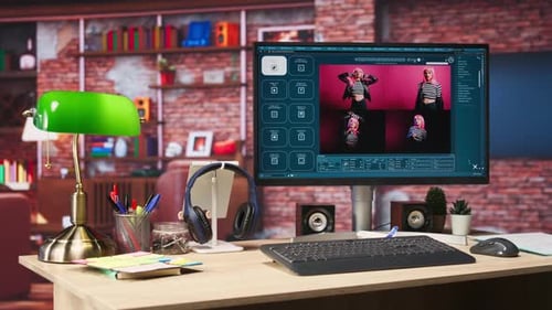 Internet Website on PC Screen Showing Text to Image AI Generative Models