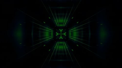 Futuristic Green Laser Tunnel Loop Background