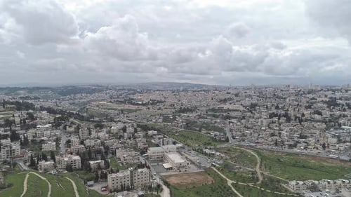 Aerial footage of the Temple Mount in Jerusalem, Israel