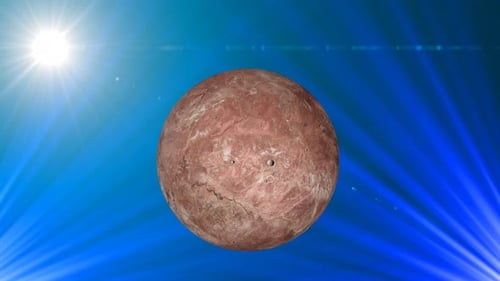 Video animation of the planet Fictional MAKEMAKE, rotation of the globe. 1915