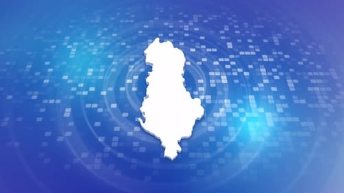 Albania Map Outline Reveal on Digital Background