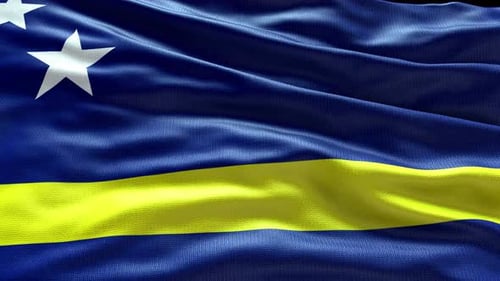 Realistic Waving Flag of Curaçao Animation
