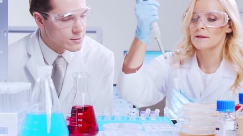 Scientists Conduct Research in Bright Modern Laboratory