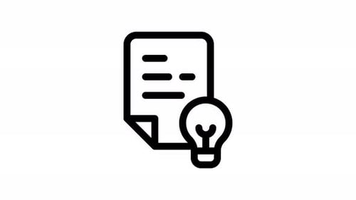 light bulb line icon animation