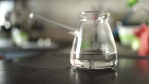 Making coffee in the glass pot