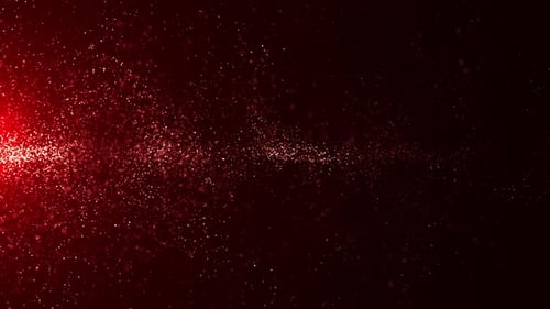 Animation von abstrakt leuchtenden Glitzerpartikeln. Flug heller Punkte und Partikel
