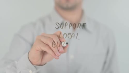 Writing Support Local Business with Marker