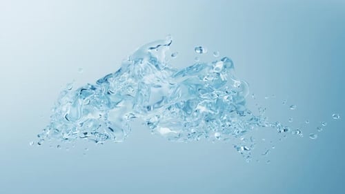 Dynamic Clear Water Splashes Fluid Motion Animation