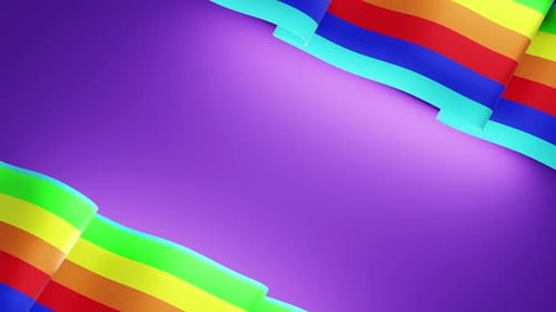 Waving Rainbow Ribbons Frame for Pride Background