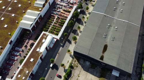 Berlin East Station Being rebuilt and restored, TV Tower.
Wonderful aerial view flight tilt up drone