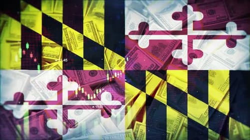 Maryland Economy Growth Glitch Background Animation