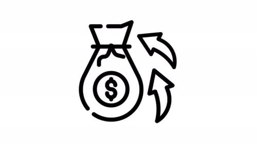 Animated Money Bag Exchange Loop Icon