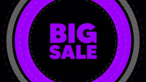Big Sale Text Reveal within Geometric Circle Animation