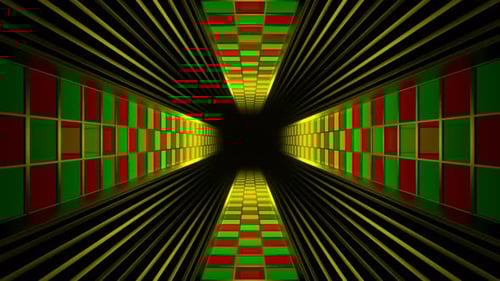 Green And Red Neon Screen Tunnel Background Vj Loop In 4K