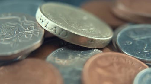 Macro Shot of a Variety of Coins