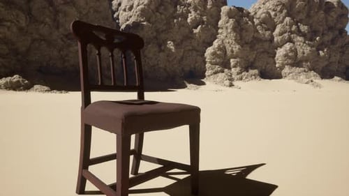 A Chair Sitting in the Middle of a Desert