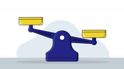 Flat Animated Balance Scale for Justice and Equality