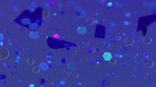 Abstract Blue Particle Background with Glittering Effect