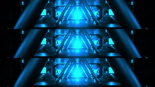 Futuristic Blue Neon Tunnel Loop