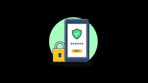 Secure Mobile Payment Flat Design Animation