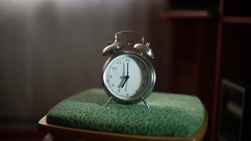 Vintage Alarm Clock on Stool