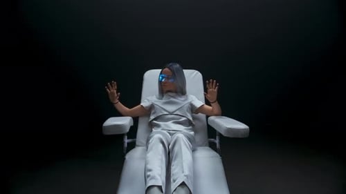 Future Device Hipster Sensor Gloves Playing Metaverse Zoom on