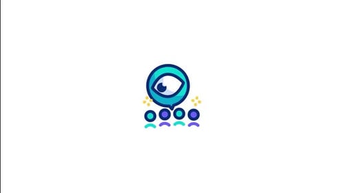 Animated Eye and People Icon for Community Focus