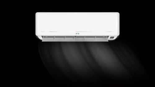 Animated Air Conditioner Unit Blowing Cool Air